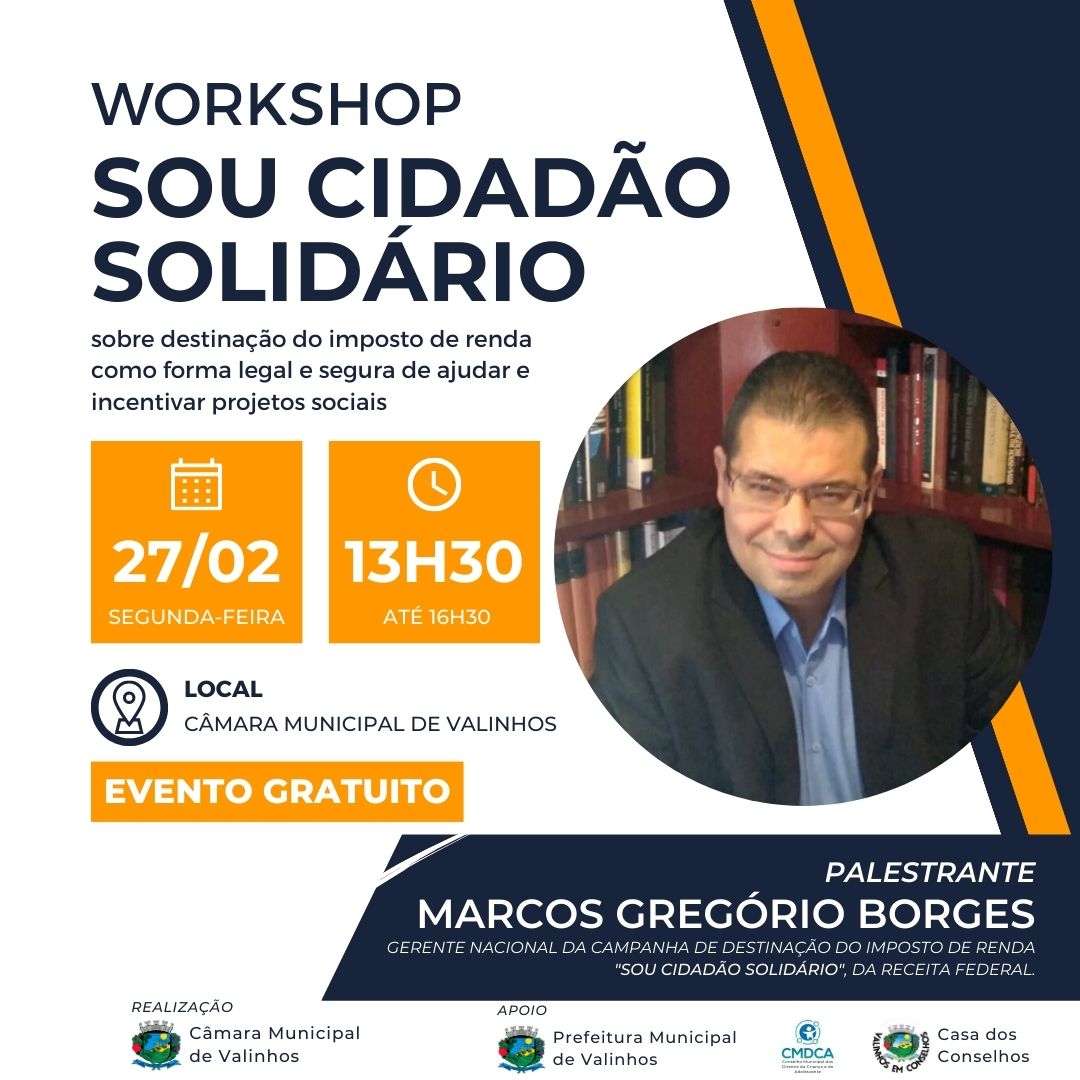 Workshop "Sou Cidadão Solidário" - destinação de imposto de renda