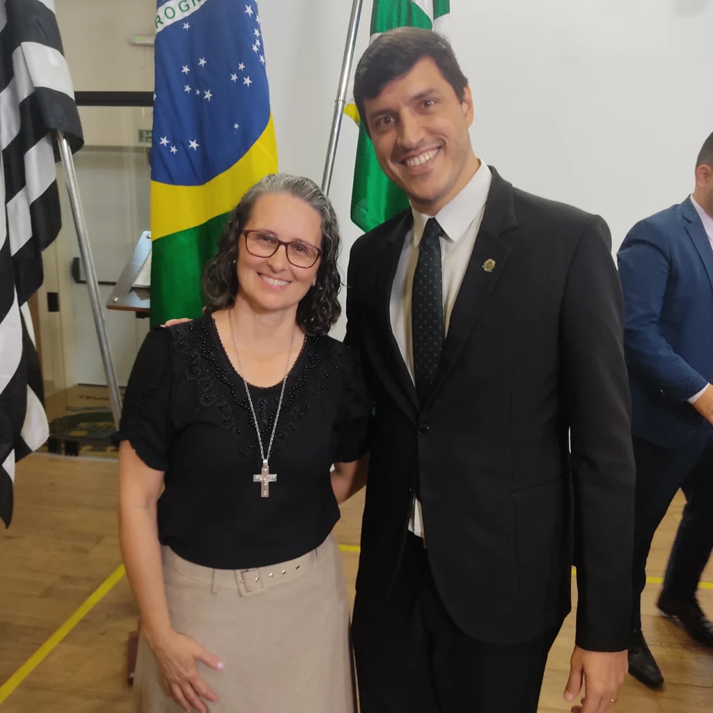 André Amaral e Adriana Misiara na Câmara Municipal de Valinhos